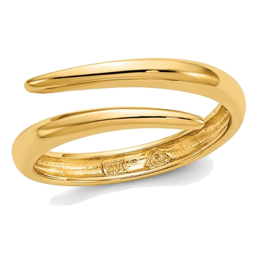 14K Yellow Gold Polished Bypass Ring Band (size 7) Image 1