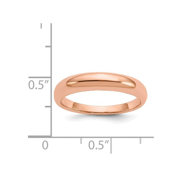 Ladies 14K Rose Pink Gold 3mm Polished Wedding Band Ring Image 3