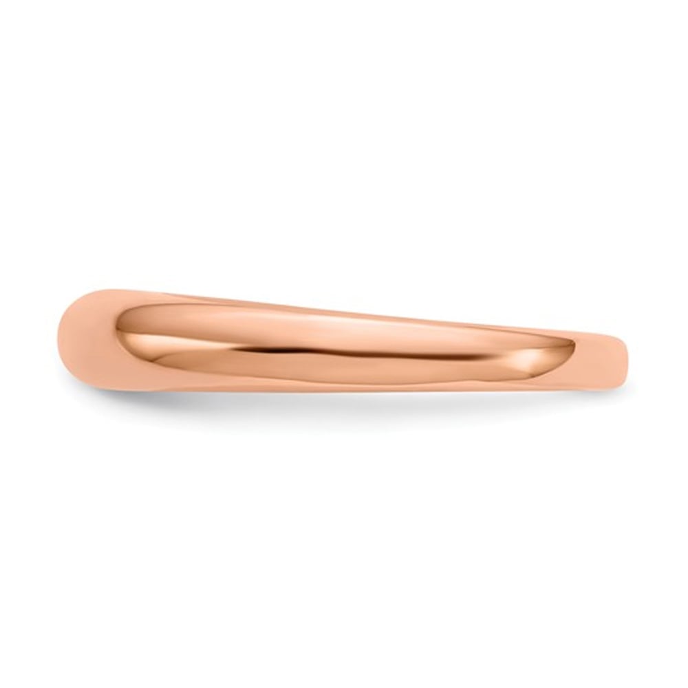 Ladies 14K Rose Pink Gold 3mm Polished Wedding Band Ring Image 4