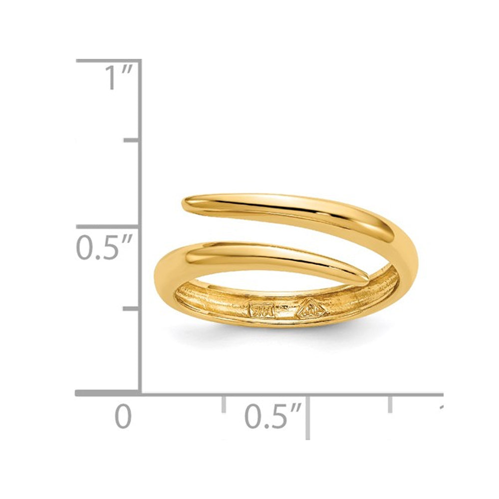 14K Yellow Gold Polished Bypass Ring Band (size 7) Image 3