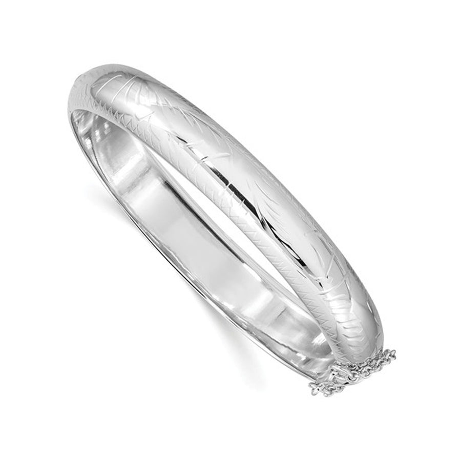 Hinged Bangle in Sterling Silver (10.25mm) Image 1