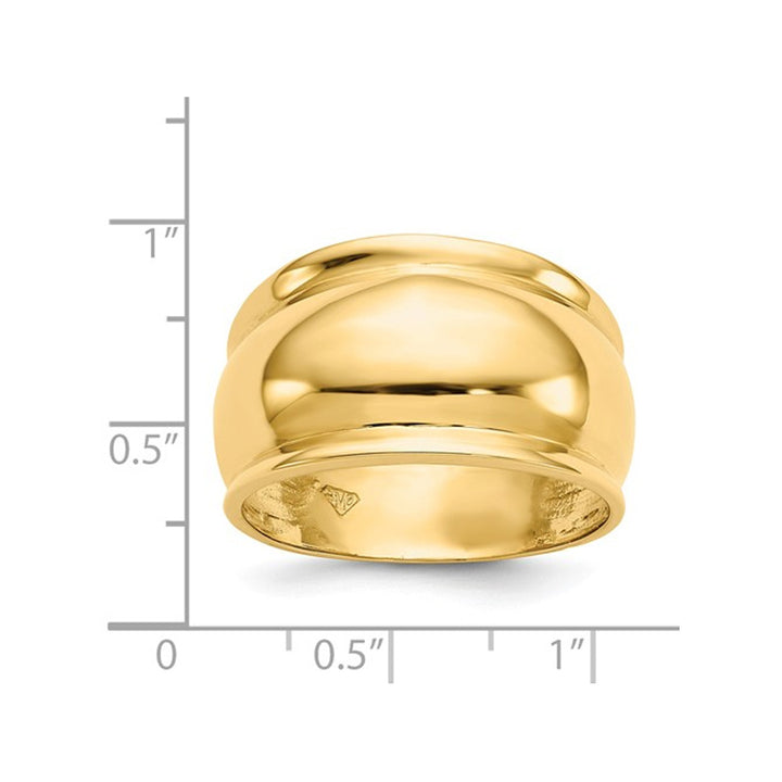 14K Yellow Gold Polished Domed Ring Band (SIZE 7) Image 4