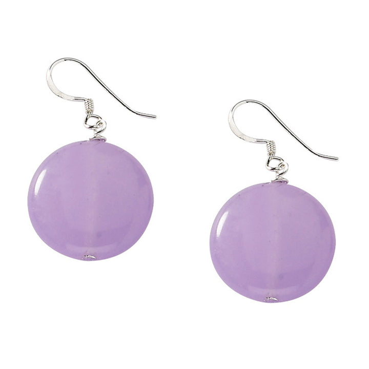 Lavender Jade Drop Dangle Earrings in Sterling Silver Image 2