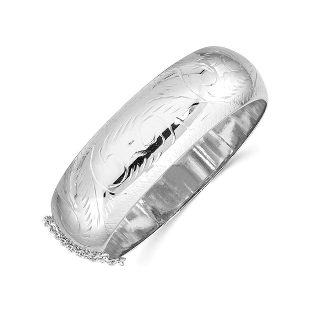 Hinged Bangle in Sterling Silver (20.0mm) Image 1