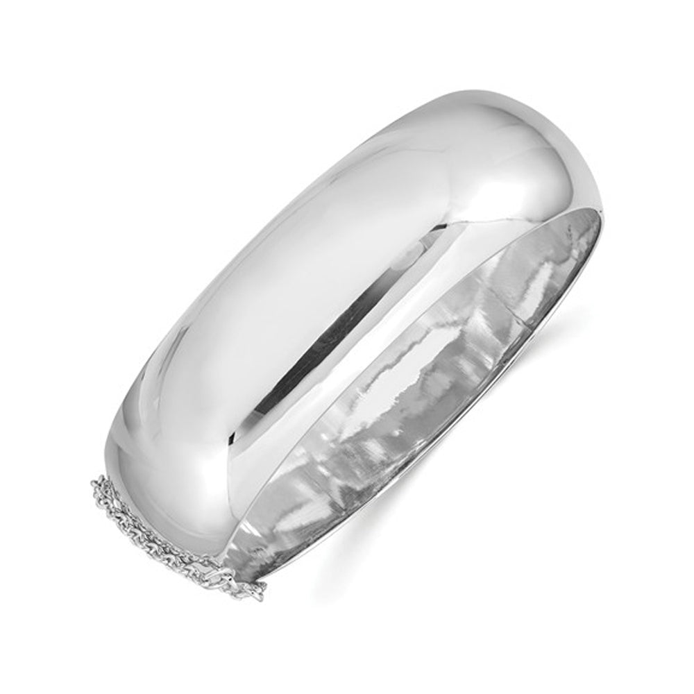 Hinged Bangle in Rhodium Plated Sterling Silver (20.0mm) Image 2