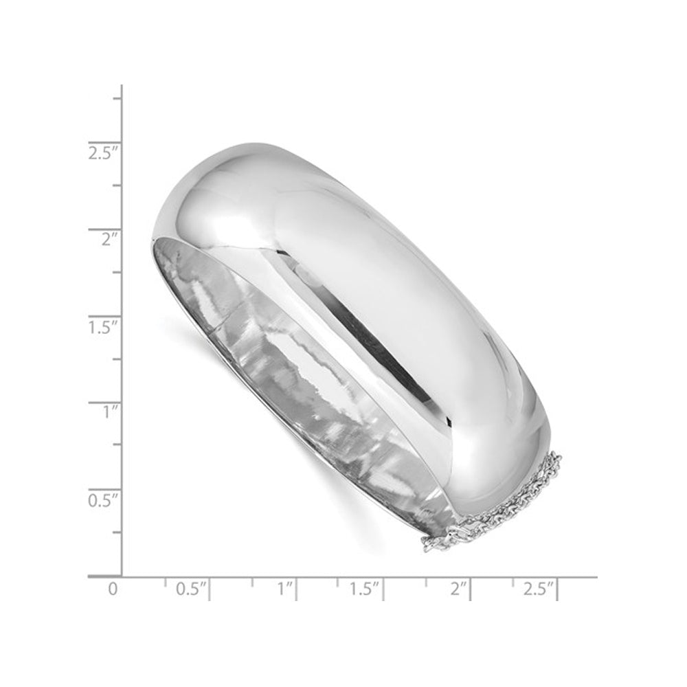 Hinged Bangle in Rhodium Plated Sterling Silver (20.0mm) Image 3