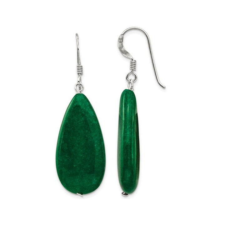 Green Jade Earrings in Sterling Silver Image 1