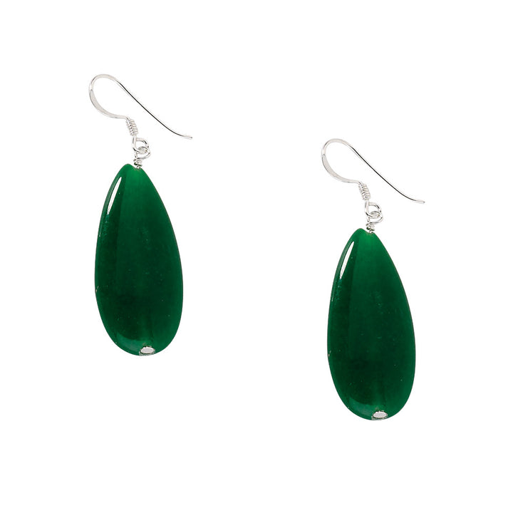 Green Jade Earrings in Sterling Silver Image 2