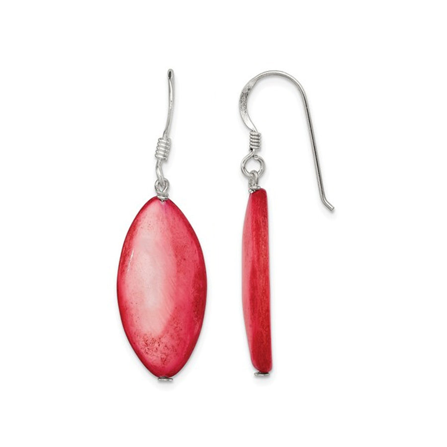 Pink Mother of Pearl Earrings in Sterling Silver Image 1