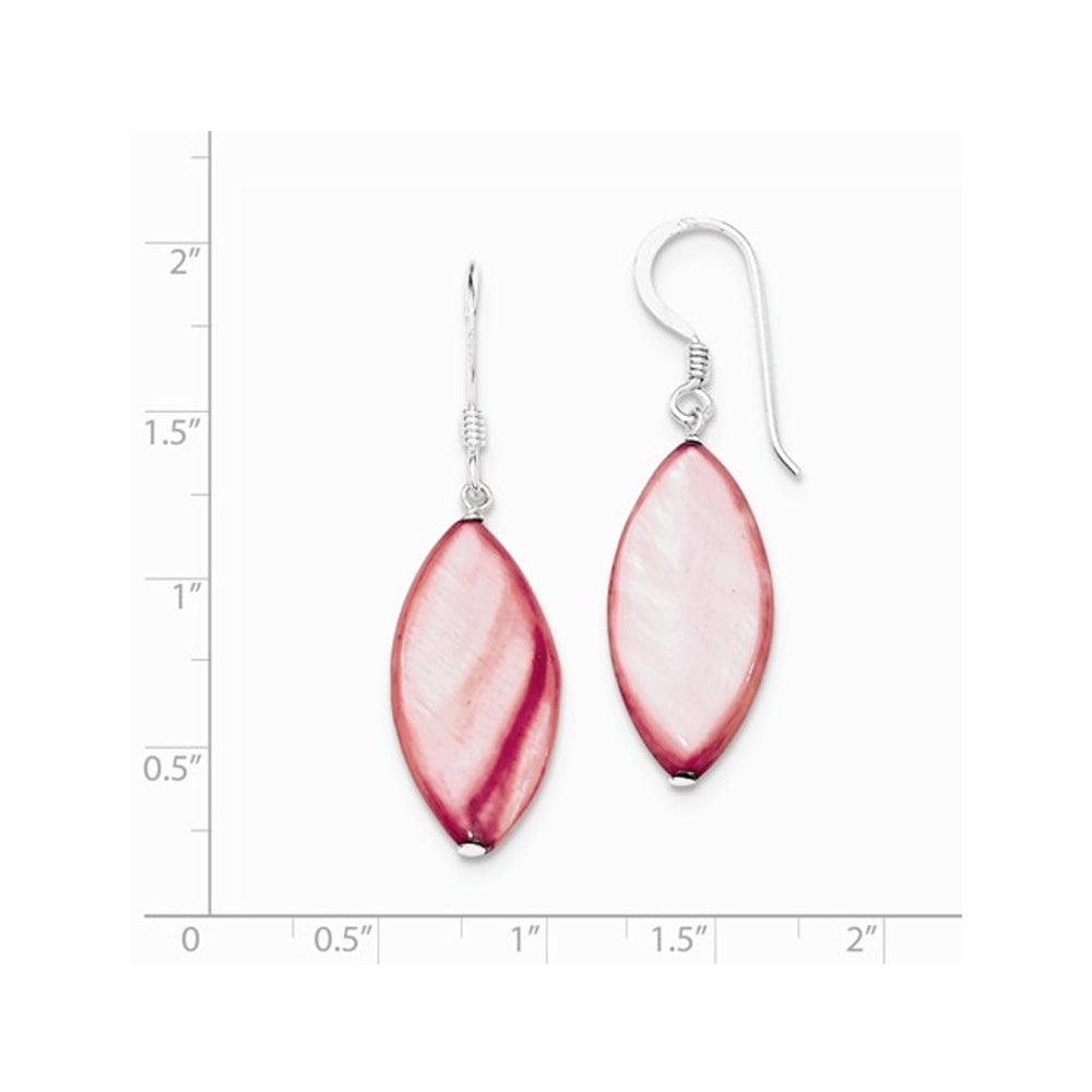 Pink Mother of Pearl Earrings in Sterling Silver Image 3