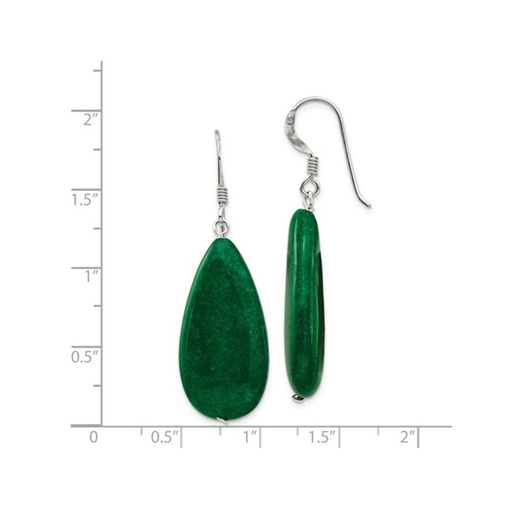 Green Jade Earrings in Sterling Silver Image 3