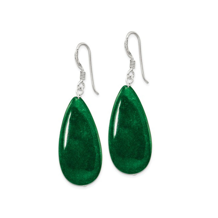 Green Jade Earrings in Sterling Silver Image 4