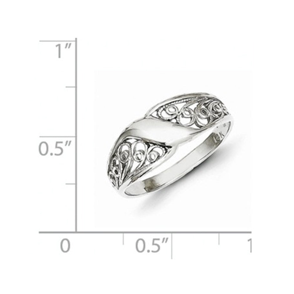 Fillagree Ring in 14K White Gold Image 3