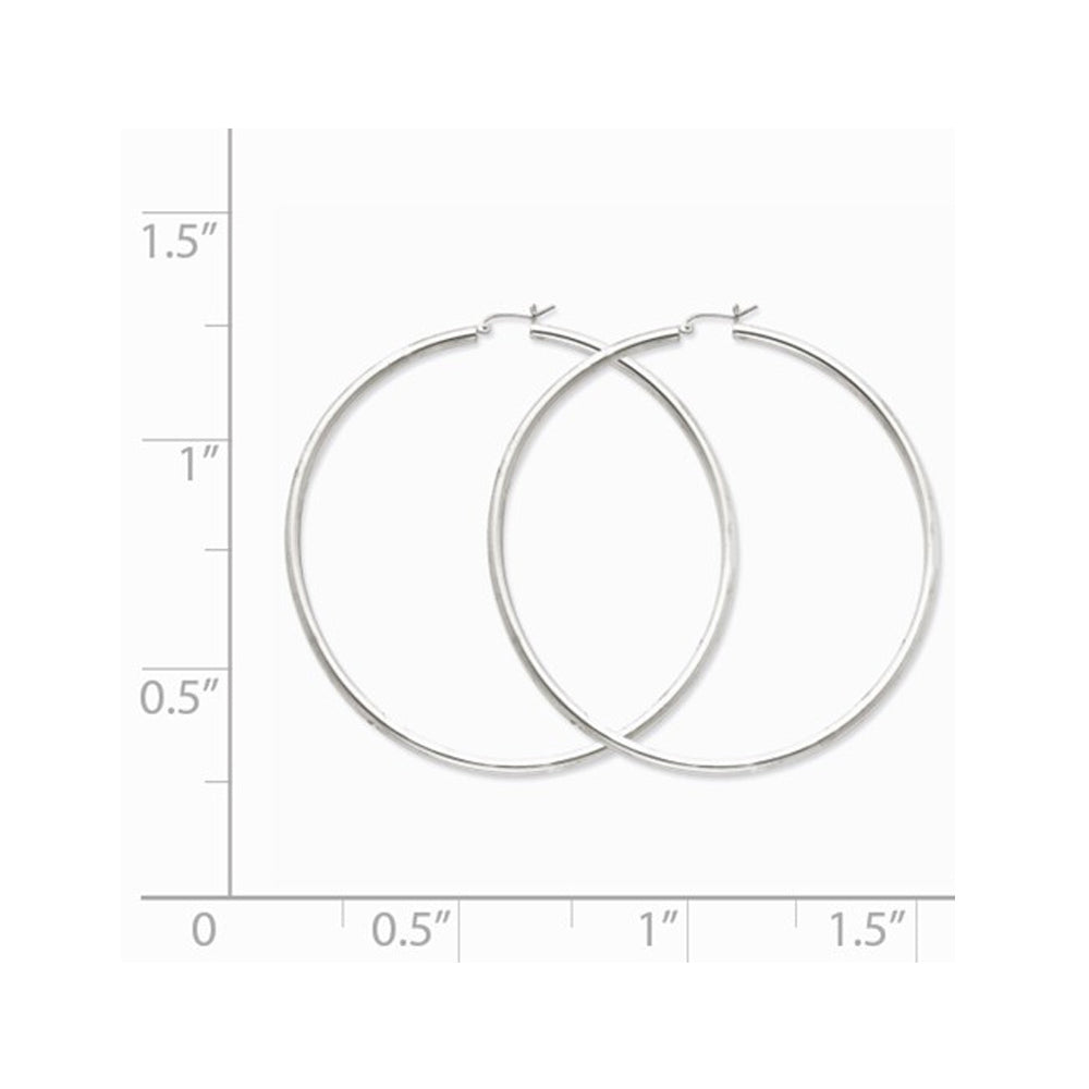 Jumbo Hoop Earrings in Sterling Silver 3 1/4 Inch (3.0mm) Image 3