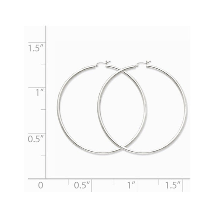 Jumbo Hoop Earrings in Sterling Silver 3 1/4 Inch (3.0mm) Image 3