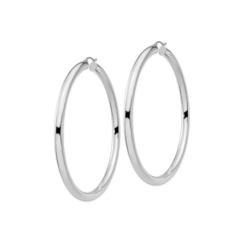 Jumbo Hoop Earrings in Sterling Silver 3 Inch (5.0mm) Image 3