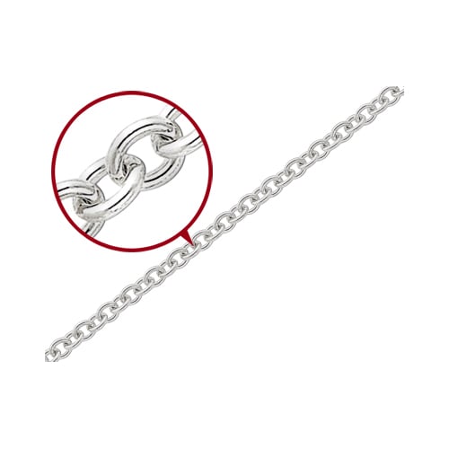 Cable Chain Necklace in Sterling Silver 20 Inches (6.10mm) Image 2