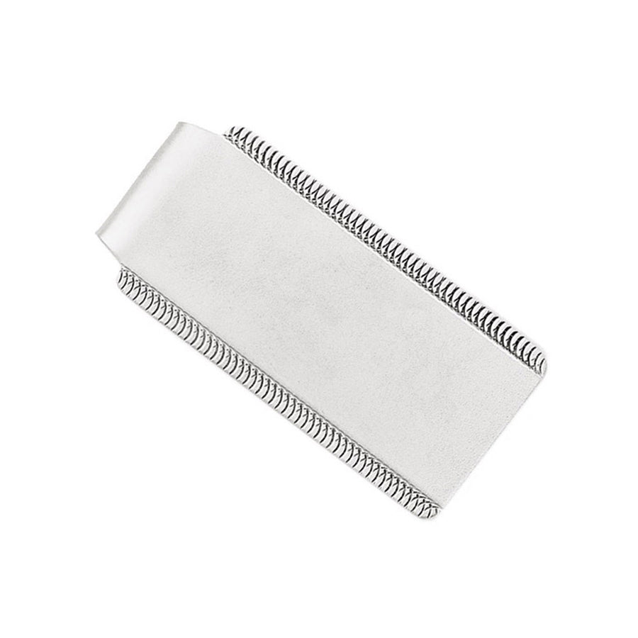 Mens Rhodium-Plated Satin Money Clip in Sterling Silver Image 1