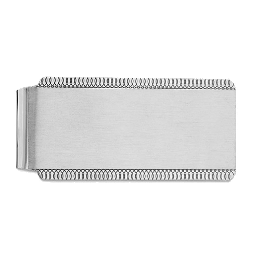 Mens Rhodium-Plated Satin Money Clip in Sterling Silver Image 3