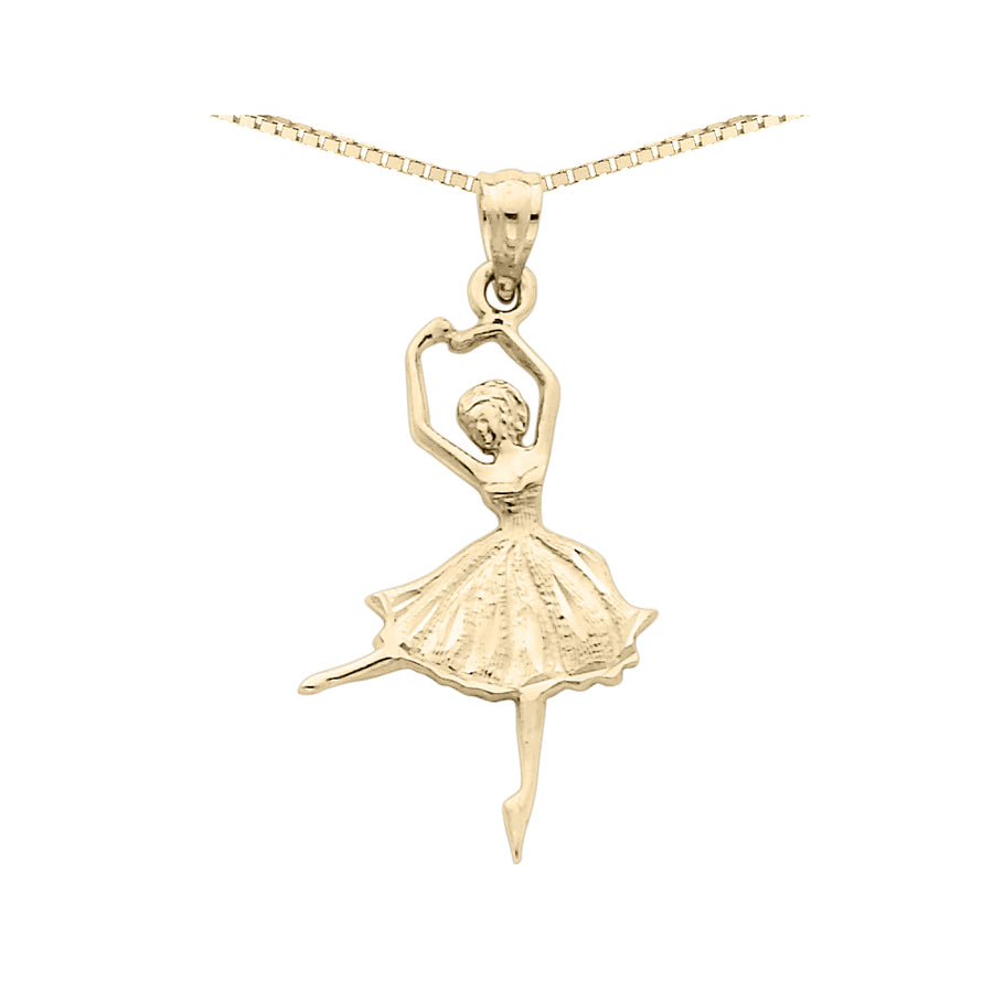 Ballerina Pendant Necklace in 14K Yellow Gold with Chain Image 1