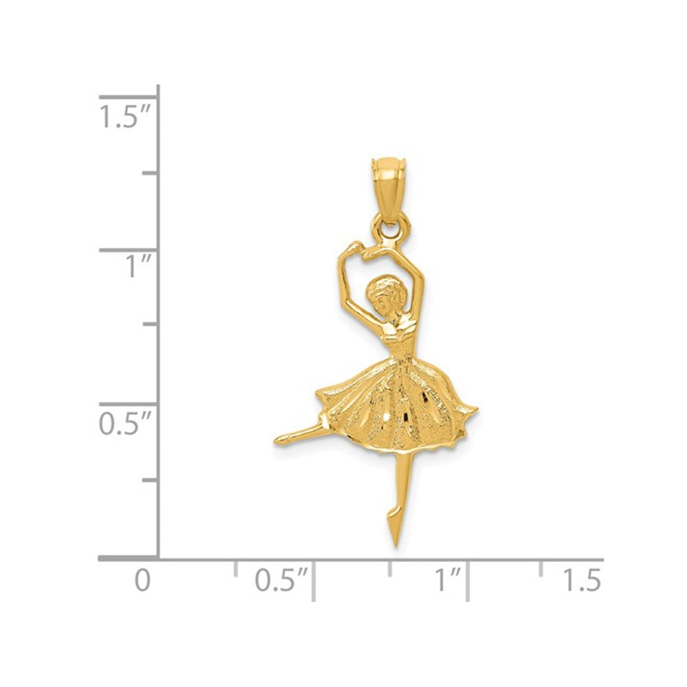 Ballerina Pendant Necklace in 14K Yellow Gold with Chain Image 2