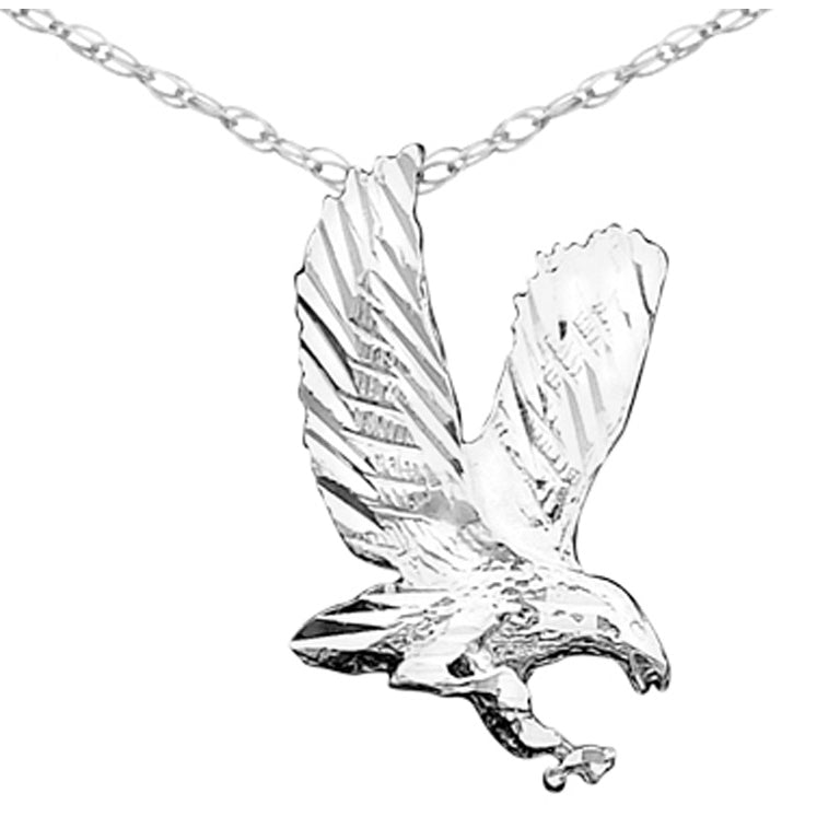 Sterling Silver Eagle Charm Pendant Necklace with Chain Image 1