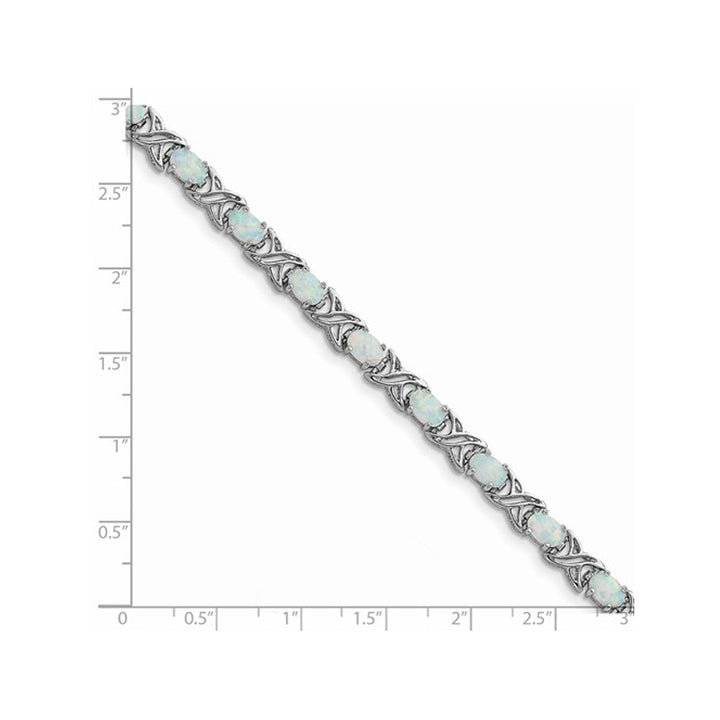 Lab Created Opal XO Bracelet in Sterling Silver (7.50 Inches) Image 3