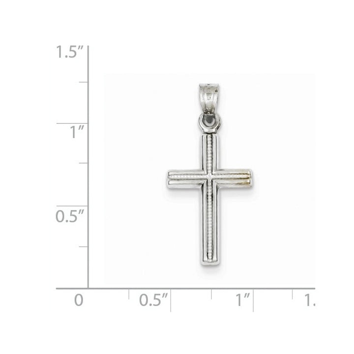 Cross Pendant Necklace in 14K White Gold with Chain Image 2