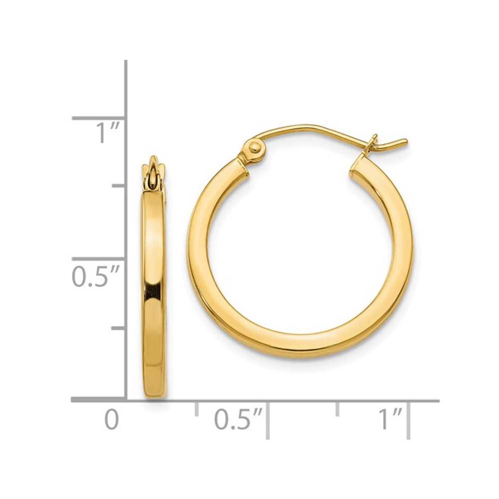 Extra Small Hoop Earrings in 14K Yellow Gold 1/2 Inch (2.00 mm) Image 2