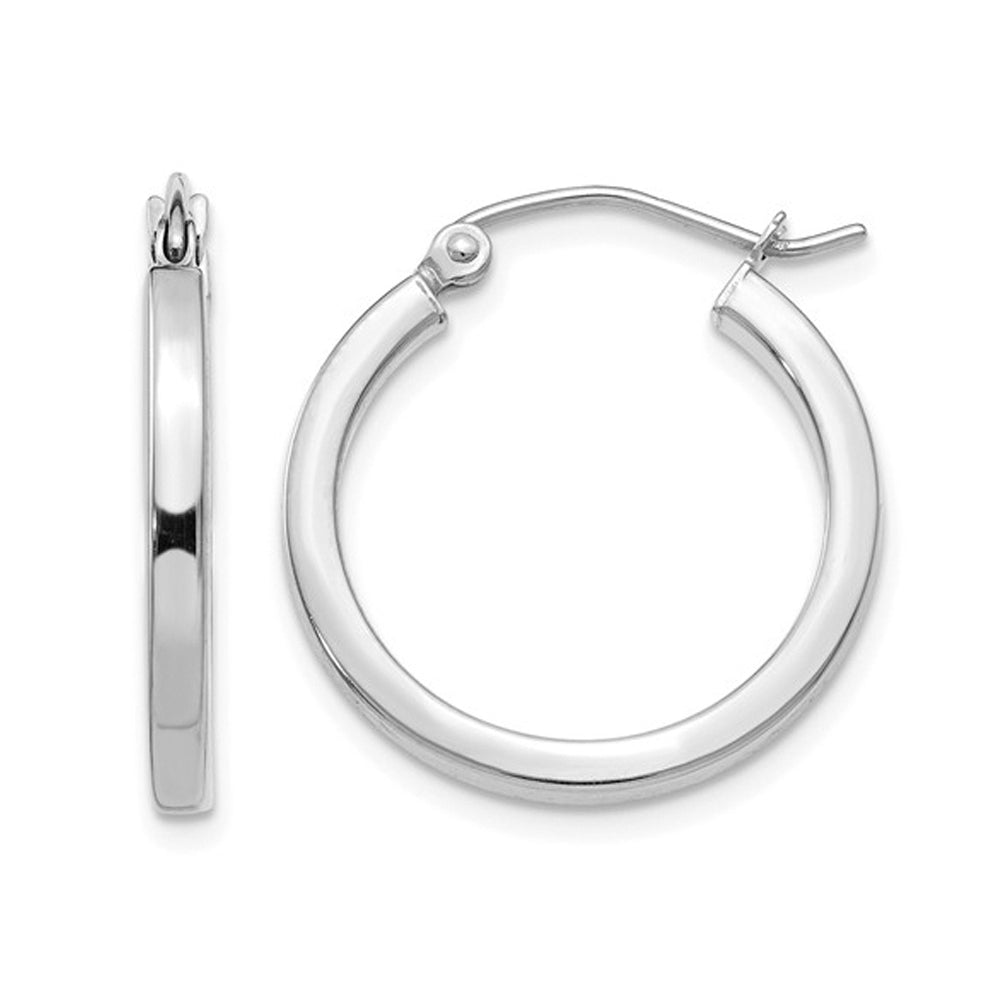 Extra Small Hoop Earrings in 14K White Gold 1/2 Inch (2.00 mm) Image 1