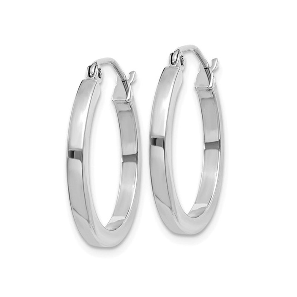 Extra Small Hoop Earrings in 14K White Gold 1/2 Inch (2.00 mm) Image 4