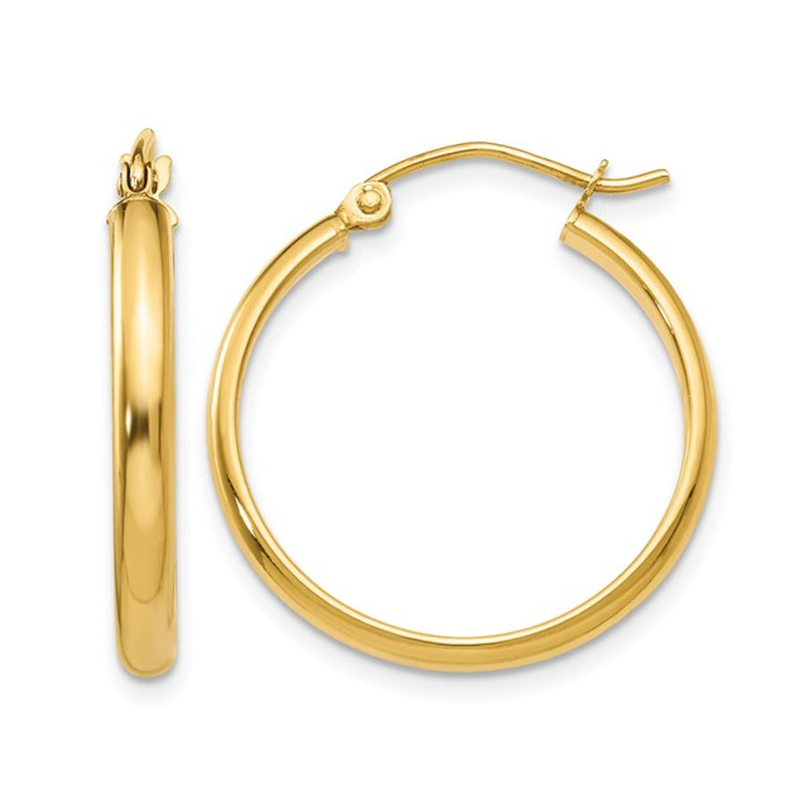 Medium Hoop Earrings in 14K Yellow Gold 1 Inch (2.75 mm) Image 1