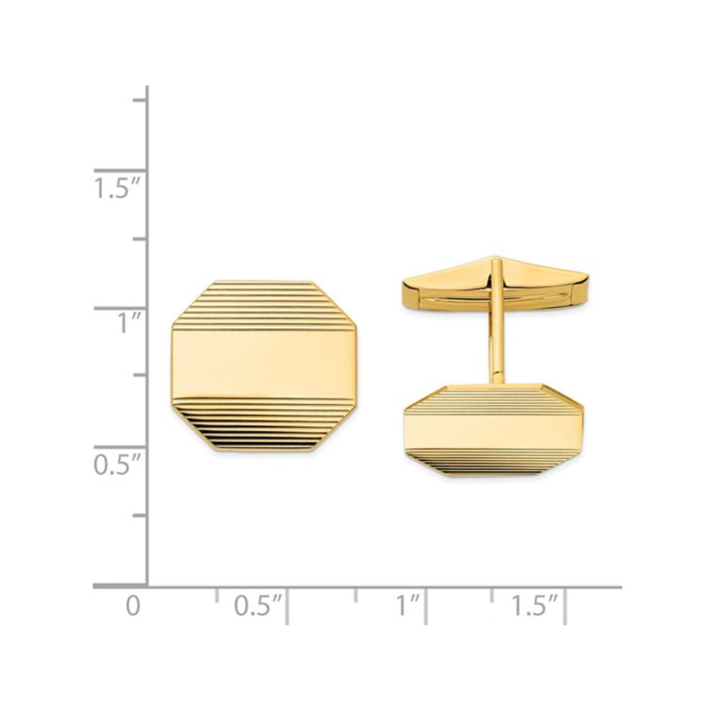 Mens Cuff Links in 14K Yellow Gold Image 2