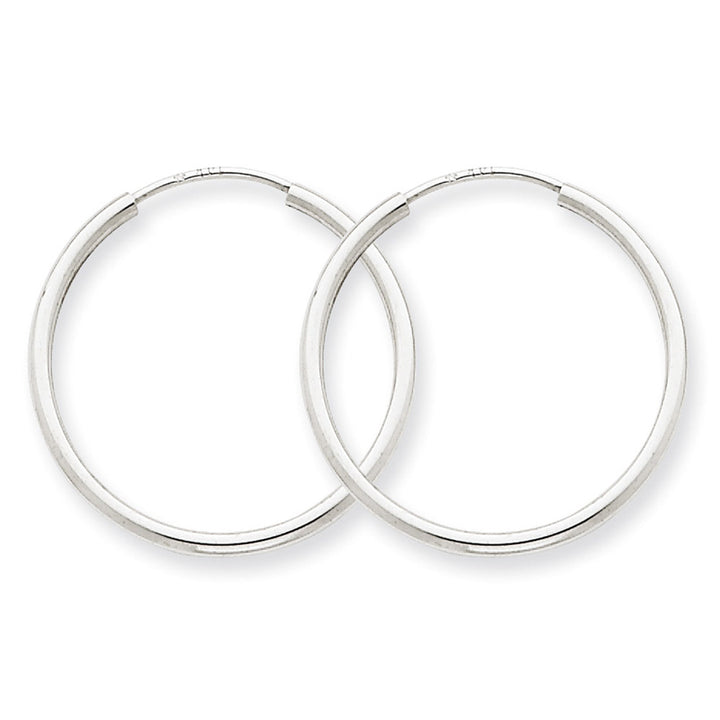 Hoop Earrings in 14K White Gold 7/8 Inch (1.50 mm) Image 2