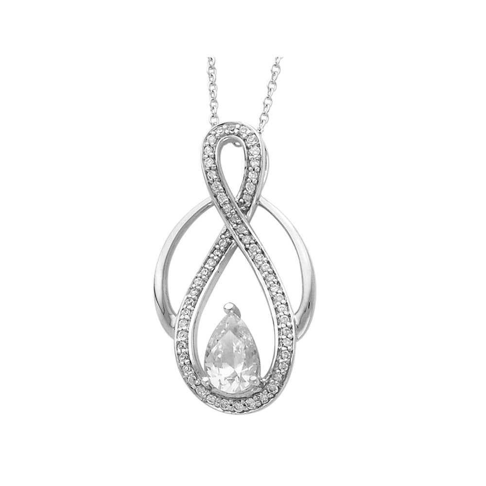 Tears of Strength Pendant Necklace in Sterling Silver with Chain Image 1