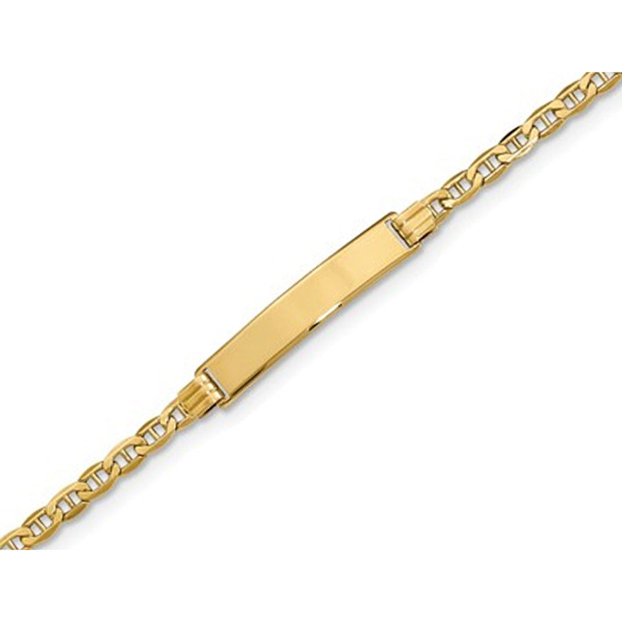 Engraveable ID Bracelet in 14K Yellow Gold 7 Inches Image 1