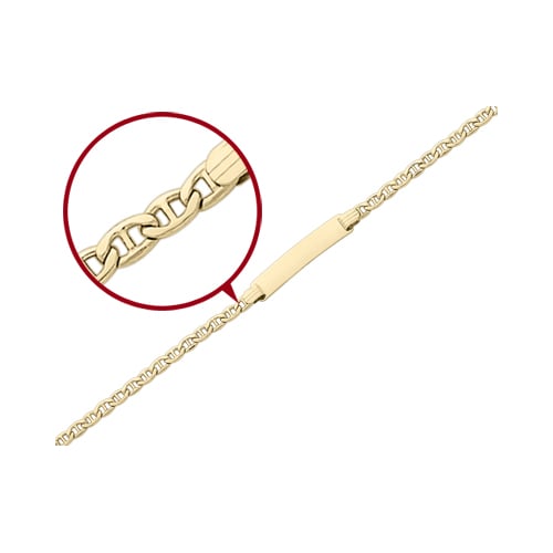 Engraveable ID Bracelet in 14K Yellow Gold 7 Inches Image 2