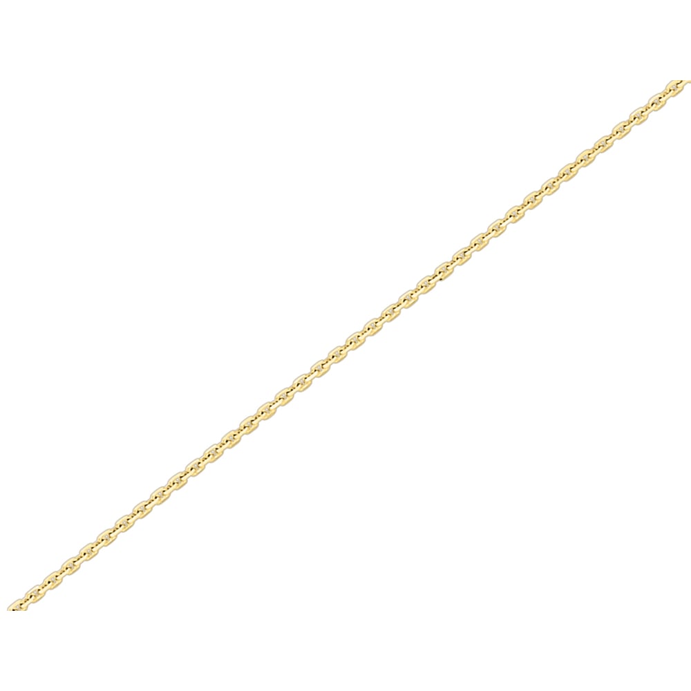 14K Yellow Gold Diamond Cut Cable Chain Necklace in 20 Inches (0.95mm) Image 2