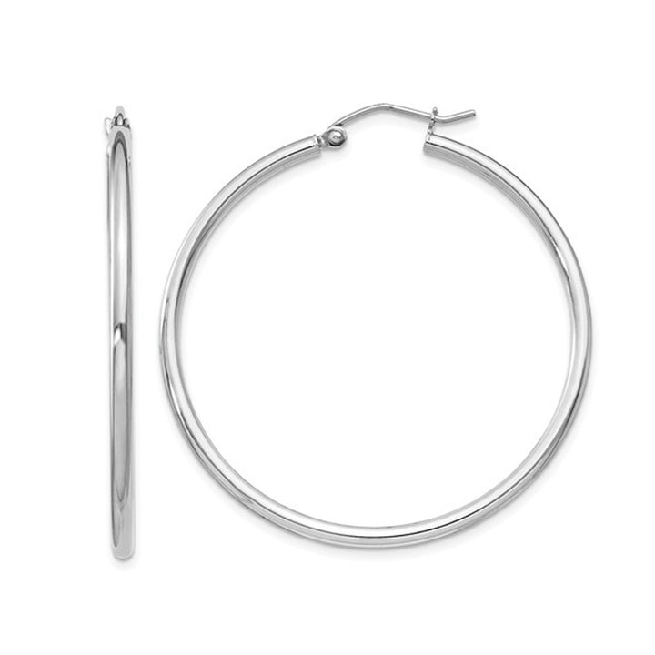 Small Hoop Earrings in Sterling Silver 1 1/2 Inch (2.0mm) Image 1