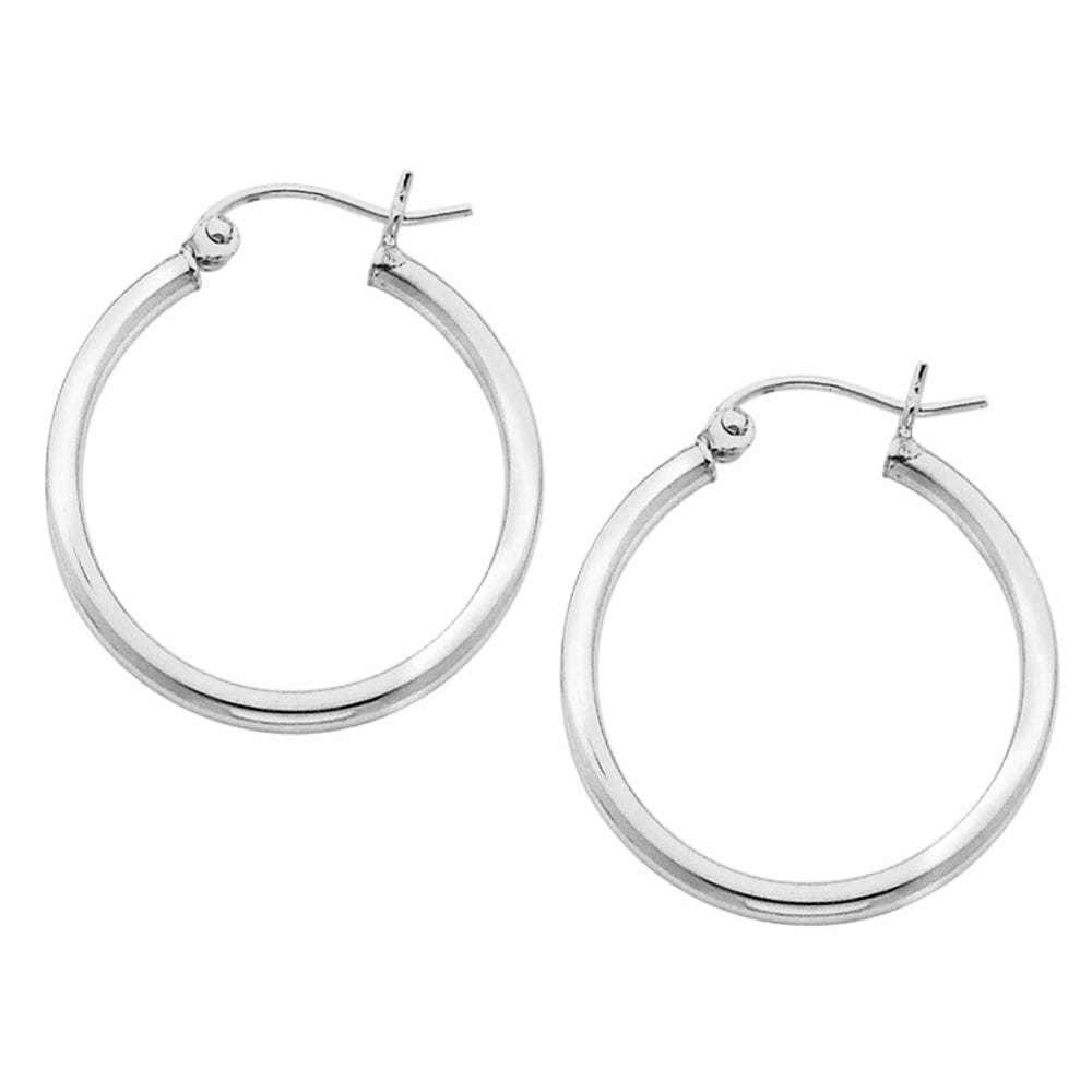 Small Hoop Earrings in Sterling Silver 1 1/2 Inch (2.0mm) Image 2