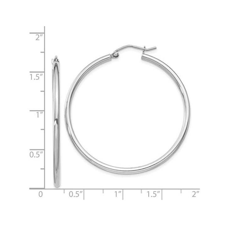 Small Hoop Earrings in Sterling Silver 1 1/2 Inch (2.0mm) Image 3