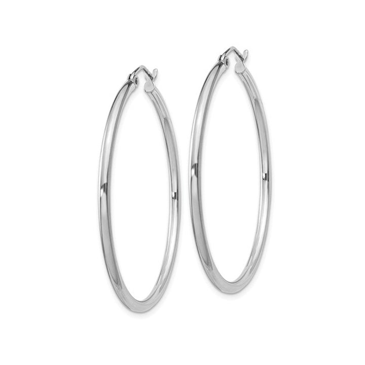 Small Hoop Earrings in Sterling Silver 1 1/2 Inch (2.0mm) Image 4