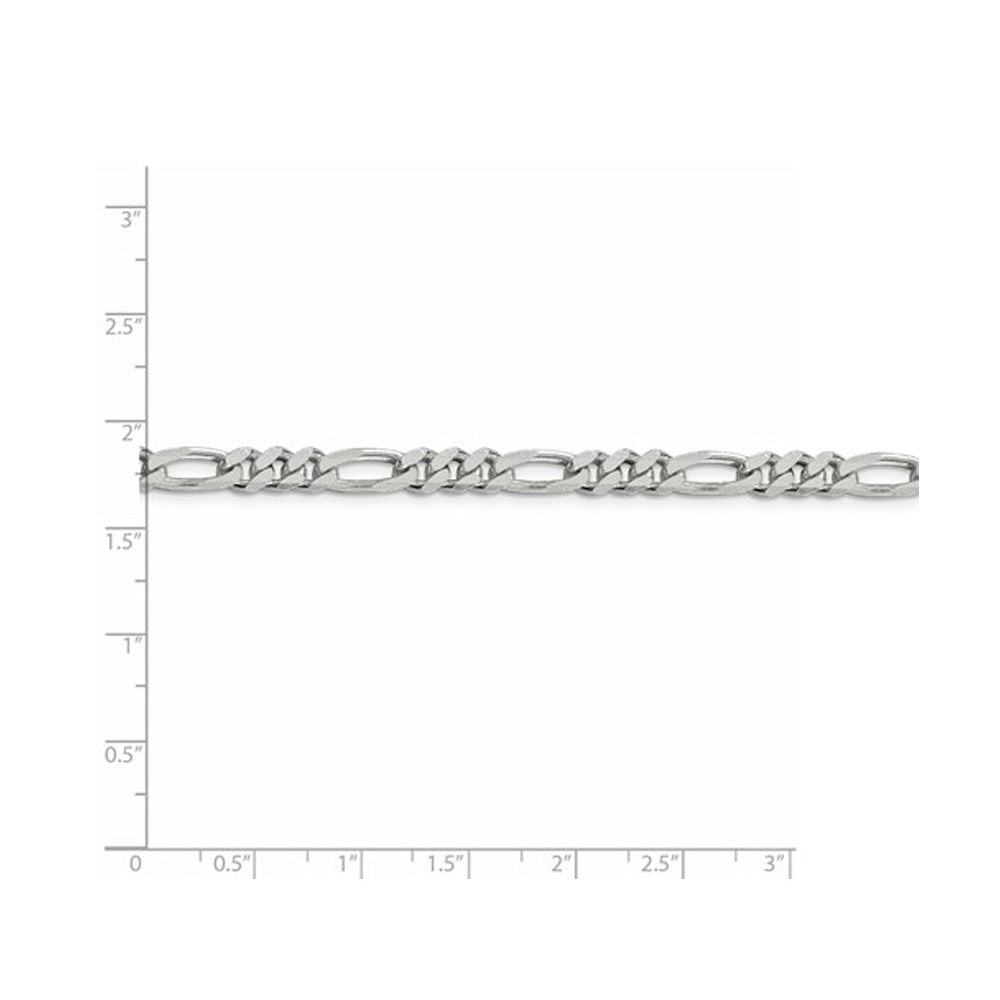 Figaro Chain Bracelet in Sterling Silver 7 Inches (5.50mm) Image 2