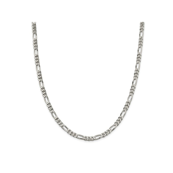 Sterling Silver Figaro Chain Necklace 24 Inches (5.25mm) Image 1