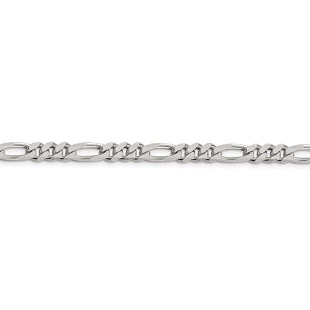 Sterling Silver Figaro Chain Necklace 24 Inches (5.25mm) Image 4