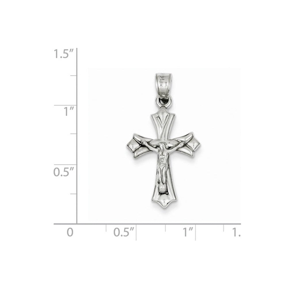 Reversible Crucifix Cross Pendant Necklace in 14K White Gold Image 2