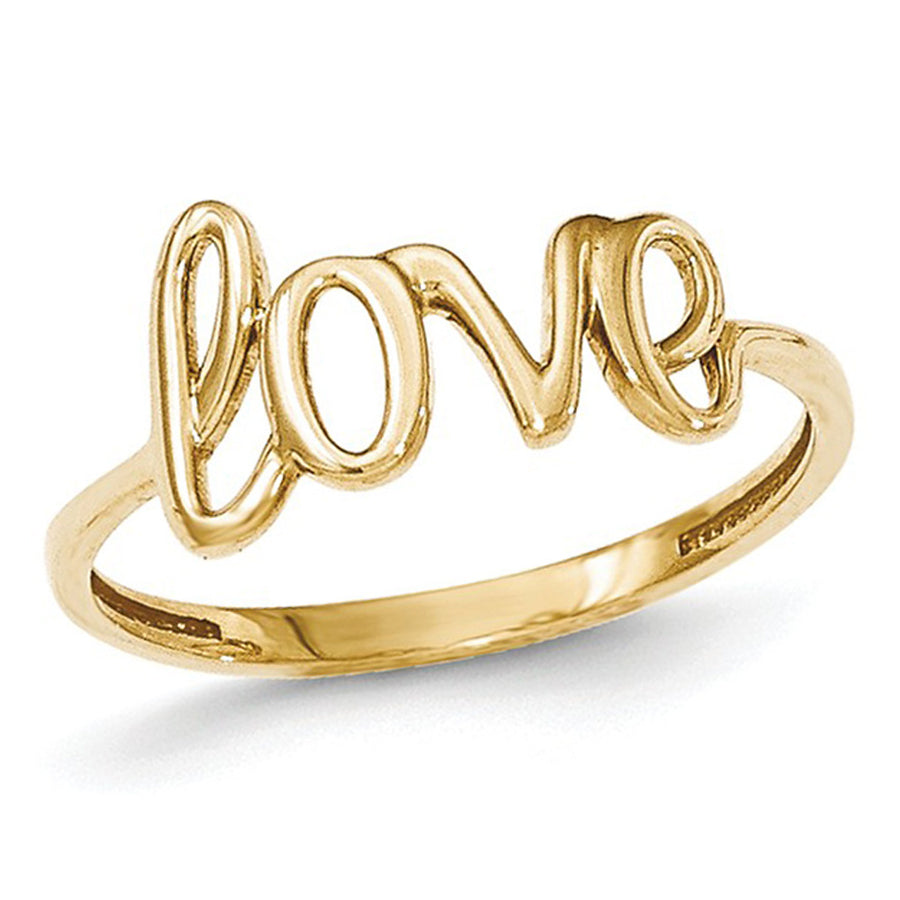 Ladies 14K Yellow Gold Polished Love Ring Image 1