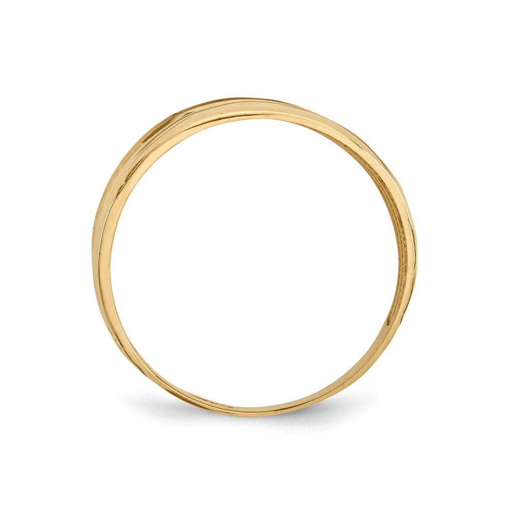 14K Gold Polished Diamond-cut Four Ridge Fashion Dome Ring Image 2