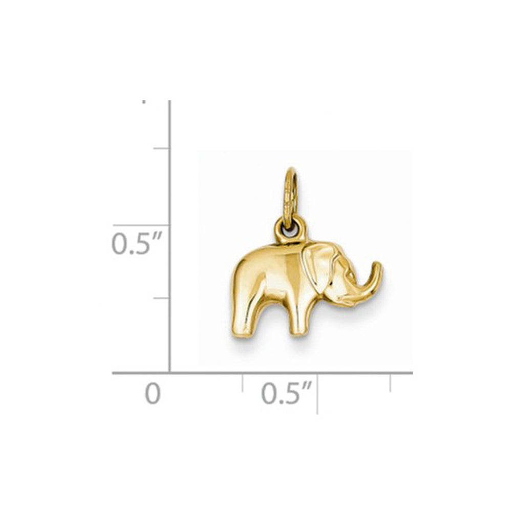 Elephant Charm Pendant Necklace in 14K Yellow Gold with Chain Image 2