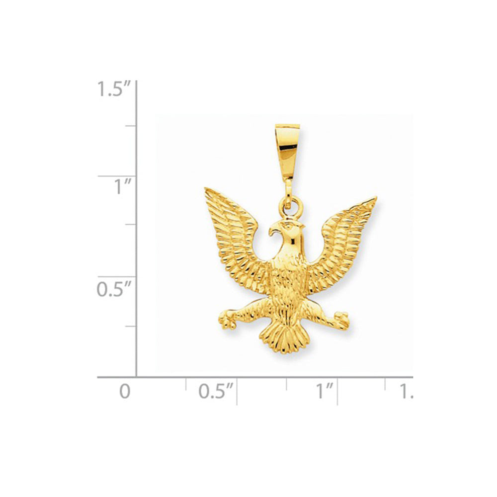American Eagle Charm Pendant Necklace in 14K Yellow Gold with Chain Image 2
